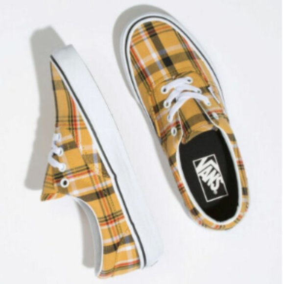 Vans Plaid Authentic Yellow/True White Men's 3.5/Women's 5  NIB - Picture 5 of 12